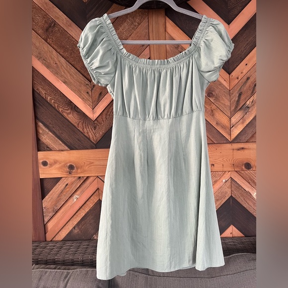 Lulus Wisteria Light Blue Embroidered Off-the-Shoulder Mini Dress Size Medium - Picture 7 of 9